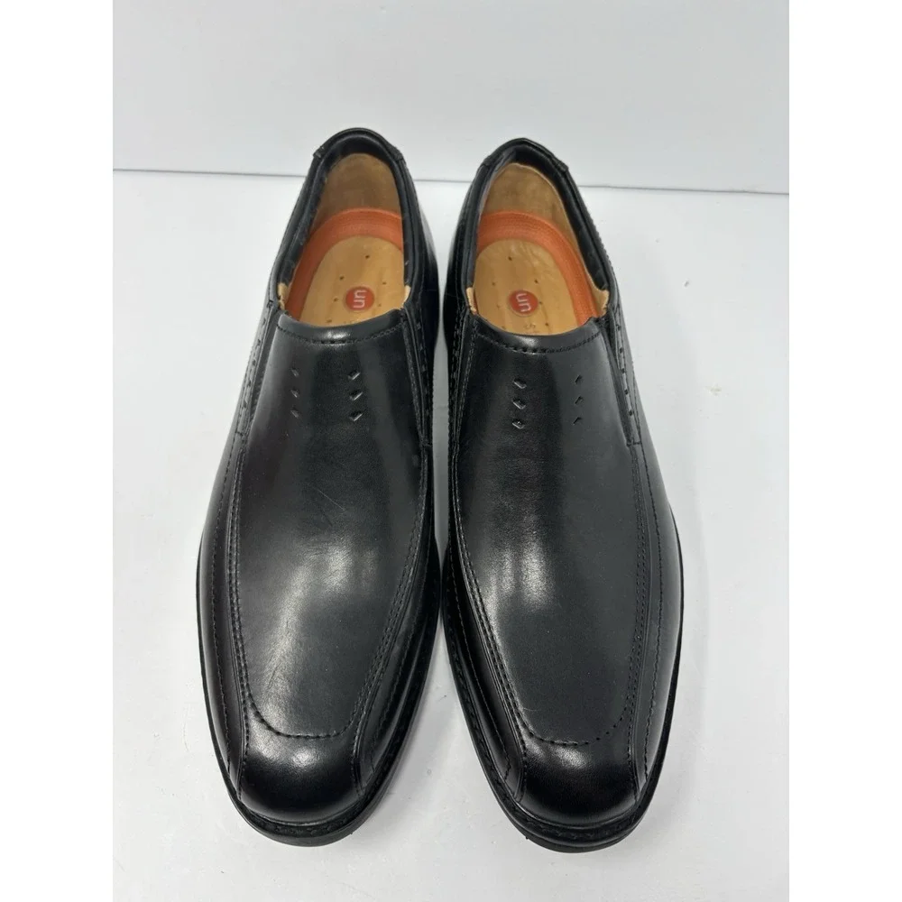 Clarks Unstructured Loafers Mens 9M Black Leather Square Toe Slip On 62156